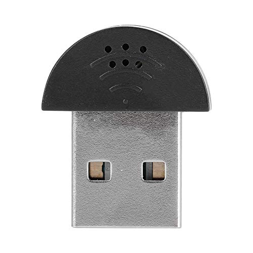 Wendry Portable Mini USB 2.0 Microphone, USB Mini Studio Speech Microphone Recording Audio MIC Adapter for Computer PC-Black-