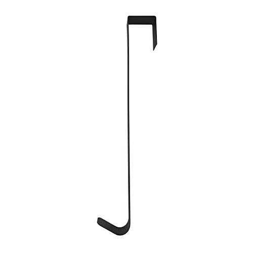 ZUFECY 15 Inches Wreath Hanger Wreath Holder for Front Door Christmas Decoration Metal Over The Door Single Hook Over Door Wreath Hook, Black