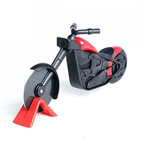 Besay Motorcycle Pizza Cutter Wheel Stainless Steel Plastic Motorbike Roller Pizza Chopper Slicer
