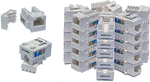 iMBAPrice -Pack of 5- Keystone Punch Down Jack Cat-5e RJ-45 - White