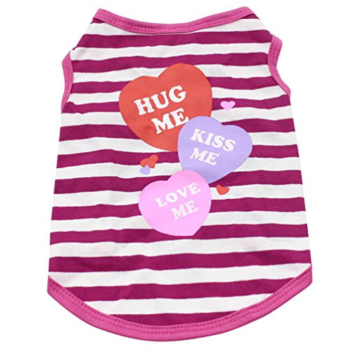Floralby Pet Shirt Puppy Dog Cat Clothes Classic Striped Vest T-Shirt Pet Summer Apparel Floralby Pet Shirt Puppy Dog Cat Clothes Classic Striped Vest T-Shirt Pet Summer Apparel