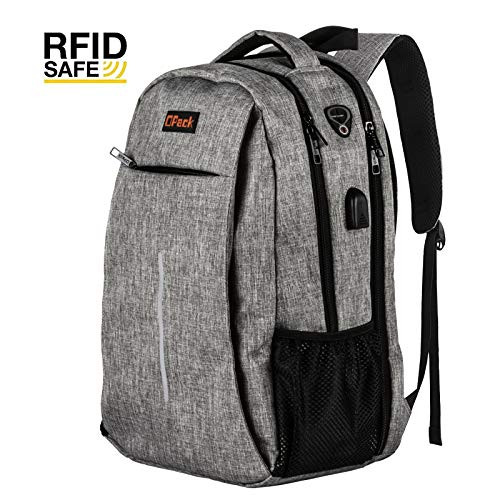 Travel Laptop Backpack,Business Anti Theft Slim RFID Blocking Pocket Durable Laptops Backpack with USB Charging Port,Water Resistant College School Computer Bag for Women & Men Fits 15.6 Inch Laptop