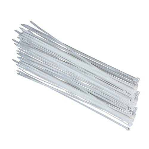 Fielect 8 Inch Zip ties White Plastic Cable Tie Nylon Cable Wire Ties Self-Locking Tie Wraps 200Pcs