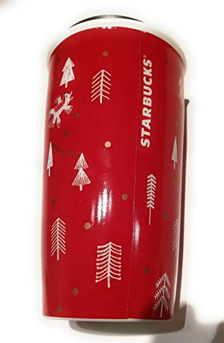 Starbucks 12oz travel mug, holiday 2018 limited edition, Red Forest