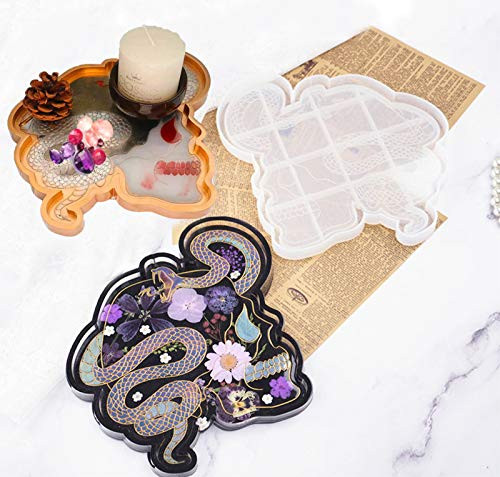 Skull Head Snake Tray Silicone Resin Mold for Epoxy, Skull Ashtray Silicone Mold for Resin Casting, DIY Jewelry Box Mould, Home Decoration