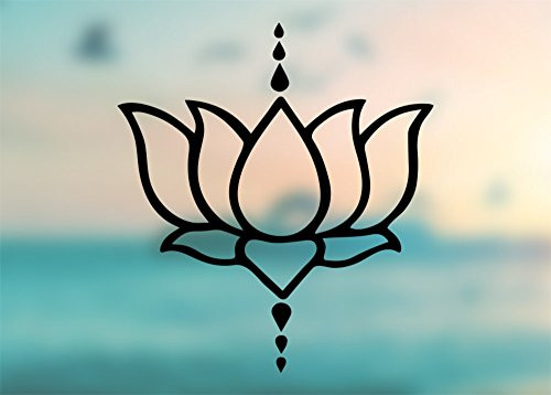 AK Wall Art Lotus Flower Om Yoga Peace - Vinyl Decal - Car Truck Laptop - Select Size