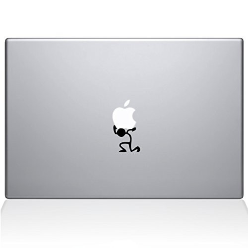 The Decal Guru 1009-MAC-12M-BLA Atlas Stick Figure Vinyl Sticker, 12" Macbook, Black