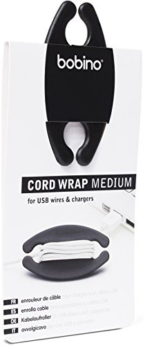 Bobino Cord Wrap - Medium - Black - Stylish Cable and Wire Management / Organizer