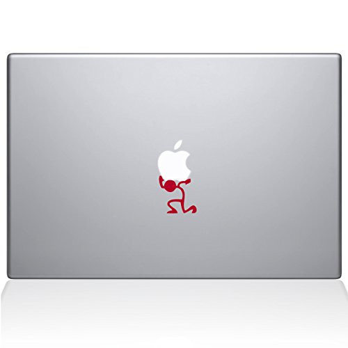 The Decal Guru 1009-MAC-12M-DR Atlas Stick Figure Vinyl Sticker, 12" Macbook, Red