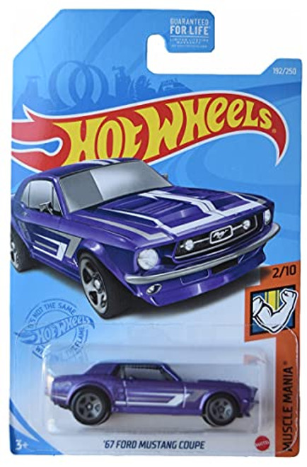 DieCast Hotwheels '67 Ford Mustang Coupe, Muscle Mania 2/10 -Purple- 192/250 DieCast Hotwheels '67 Ford Mustang Coupe, Muscle Mania 2/10 -Purple- 192/250