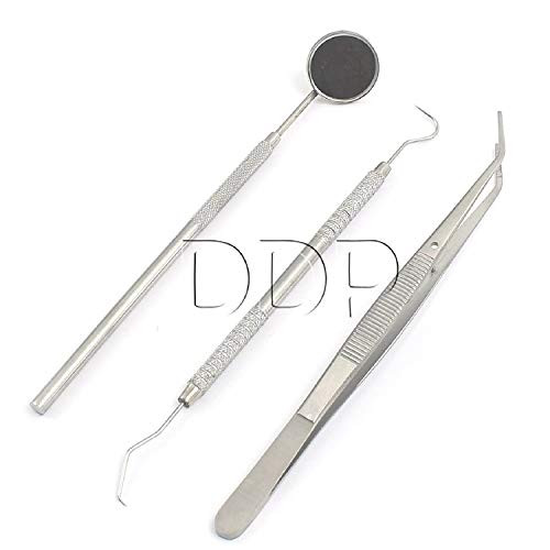 DDP NEW GERMAN GRADE BASIC DENTAL INSTRUMENTS SET MOUTH MIRROR, EXPLORER 5,COTTON PLIER