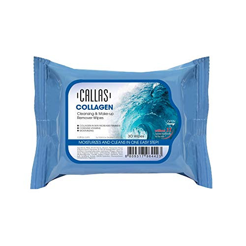 Callas Collagen Cleansing  and  Makeup Remover Wipes New -30 Count-