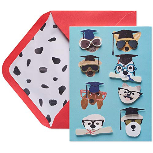 Papyrus Graduation Card -Dogs with Grad Caps-