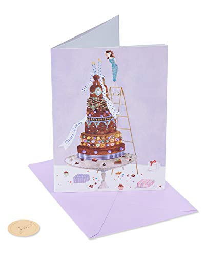 Papyrus Birthday Card for Her -Girl on Cake-