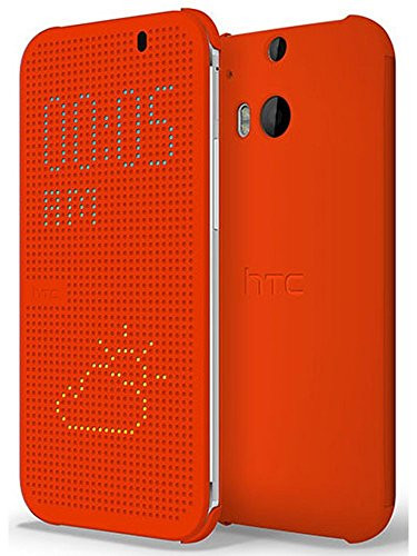 HTC Dot View Case for HTC One -M8- - Retail Packaging - Orange Popsicle