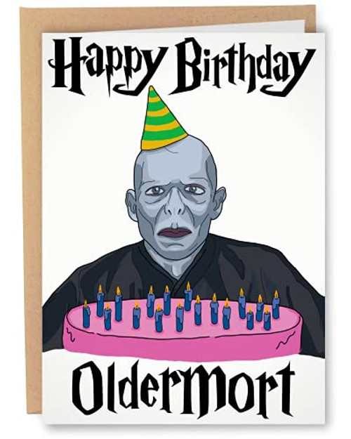 Sleazy Greetings Funny Happy Birthday Oldermort Harry Potter Card For Him Or Her - Oldermort Card