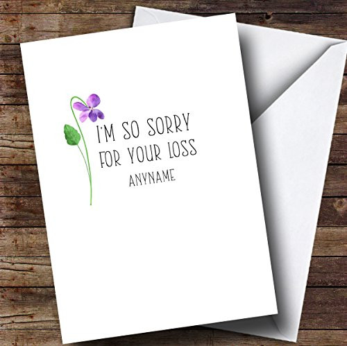 Personalized Sorry for Your Loss Single Flower Sympathy Greetings Card