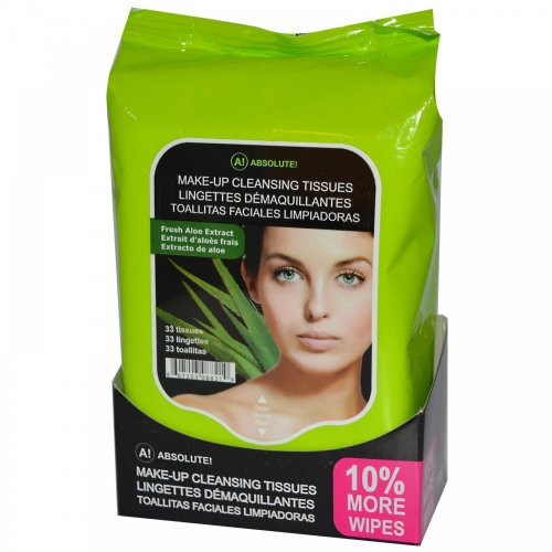 A Absolute Make up Cleansing Tissues, Fresh Aloe, 33 ct