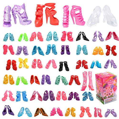 Fashion Doll Shoes Doll Accessories - 50 Pairs 11.5'' Doll Shoes Replacement Different Assorted Colors High Heel Shoes Doll Boots Flat Shoes Crystal Shoes Set for 11.5 inch Doll, Girl Birthday Gift Fashion Doll Shoes Doll Accessories - 50 Pairs 11.5'' Doll Shoes Replacement Different Assorted Colors High Heel Shoes Doll Boots Flat Shoes Crystal Shoes Set for 11.5 inch Doll, Girl Birthday Gift