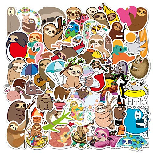 Sloth Stickers- 50 PCS - Vinyl Waterproof Stickers for Laptop,Skateboard,Water Bottles,Computer,Phone,Guitar,Cute Sloth Stickers for Kids Adult -Sloth Stickers- Sloth Stickers- 50 PCS - Vinyl Waterproof Stickers for Laptop,Skateboard,Water Bottles,Computer,Phone,Guitar,Cute Sloth Stickers for Kids Adult -Sloth Stickers-