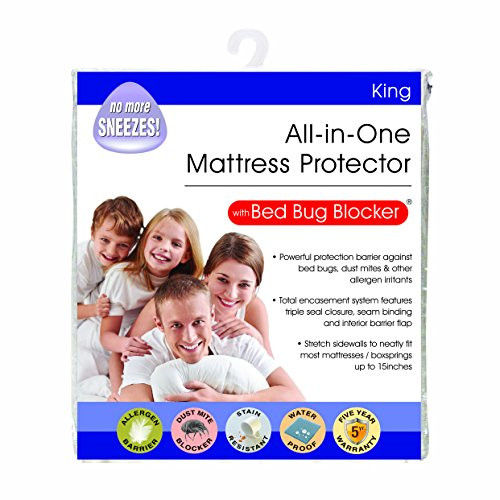 Bed Bug Blocker Hypoallergenic All In One Breathable King Mattress Cover Encasement Protector Zippered Water Resistant Dust Mite Allergens Insects