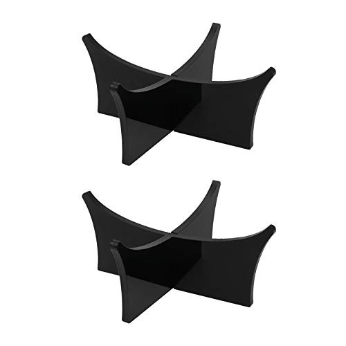 HONJIE 2 Sets Black Memorabilia Display Cases,Hold Football, Basketball, Volleyball or Soccer Ball Display Stands or Holders