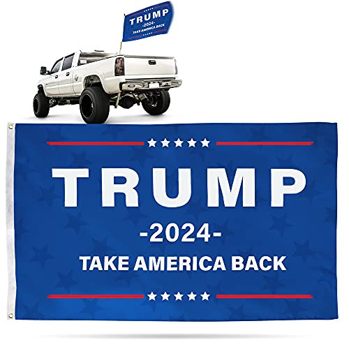 Trump Flag 2024 - Trump Flag Stars Take America Back - 3 x 5 Feet Banner for Trucks  and  Boats - Donald Trump Save America Flag - Re-Elect Trump - Indoor Outdoor Decor