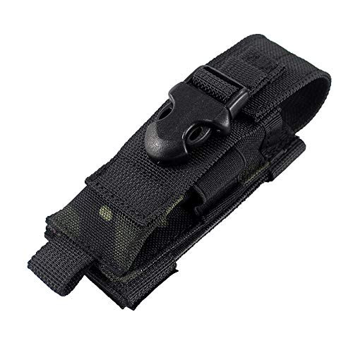 Depring Tactical Single Sheath Holster Utility Tool Holder Case Horizontal Vertical Pistol Mag Pouch -Black Camo-