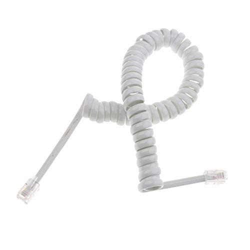 Cable 1-5 Feet Curly Coiled Telephone Handset Cord Line 4P4C RJ-22