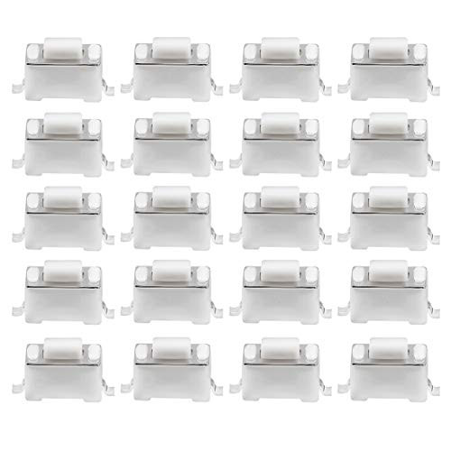 uxcell 3x6x4mm Momentary PCB SMT SMD Rectangle Push Button SPST Tactile Tact Switch White 20PCS