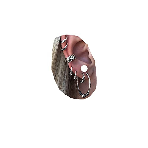 TseanYi Leaf Ear Threader Earrings with Ear Cuffs Silver Ear Climber Wrap Earrings Personlized Earrings Jewelry for Women and Girls -Silver 4-