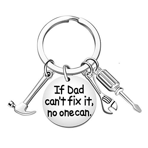 Father's Day Uncle Grandpa papa Keychain Gift from Daughter Son Family Jewelry- If Dad papa Cant Fix It No One Can -Dad-