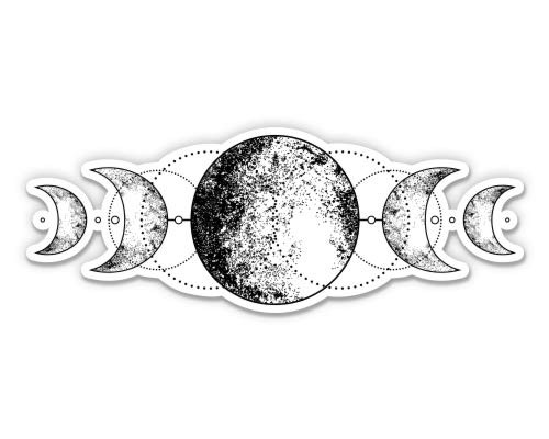 GT Graphics Express Moon Phases Magic - 5" Vinyl Sticker - for Car Laptop I-Pad - Waterproof Decal