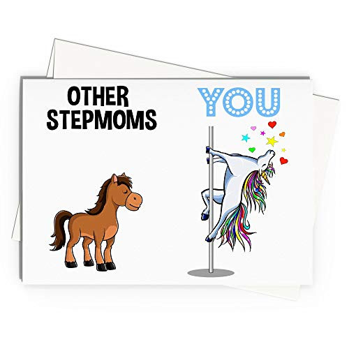 Stepmom Greeting Card Handmade Blank Funny For Birthday Best Idea Ever Unicorn Step Mom Second Mothers Day S-10A