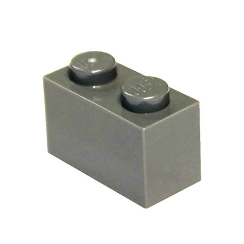 LEGO Parts and Pieces: Dark Gray (Dark Stone Grey) 1x2 Brick x200