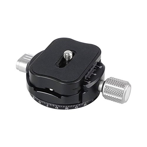 MENGS PAN-C1 Silver Panoramic Clamp + Quick Release Plate Aluminum Alloy For DSLR Camera and Tripod Head Compatible with Arca-Swiss Standard