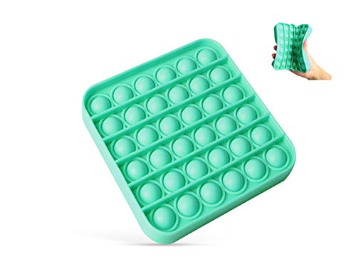 Push Pop Bubble Fidget Sensory Toy, Push Pop Fidget Toy, Autism Special Needs Stress Reliever, Squeeze Sensory Tools to Relieve Emotional Stress for Kids Adults.?Square Green?