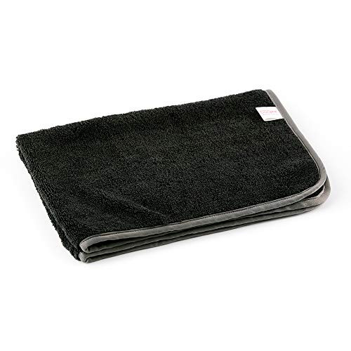 SGCB 16 x 24 Microfiber Car Cleaning Wax Remove Towel, Long Short Plush Dual Pile Auto Detailing Cloth High Water Absorbent Lint Streak Free Car Polishing Buffing Towel, Black