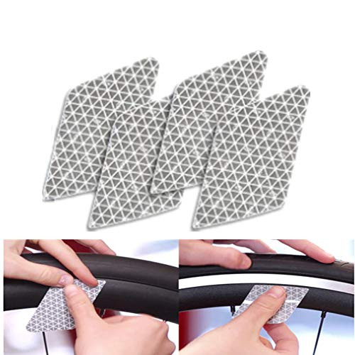 LIOYER Reflective Stickers for Bicycle-360 Degree Universal Bike Reflectors Ultra Performance Wheel Waterproof Bike Safety Sticker 4Pcs