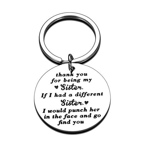 Sister Gifts from Sister Brother Funny Friendship Gifts Keychain for her Sister in Law Women Best Friend Besties Birthday Wedding Graduation Christmas Thank You for Being My Sister Sister Gifts from Sister Brother Funny Friendship Gifts Keychain for her Sister in Law Women Best Friend Besties Birthday Wedding Graduation Christmas Thank You for Being My Sister