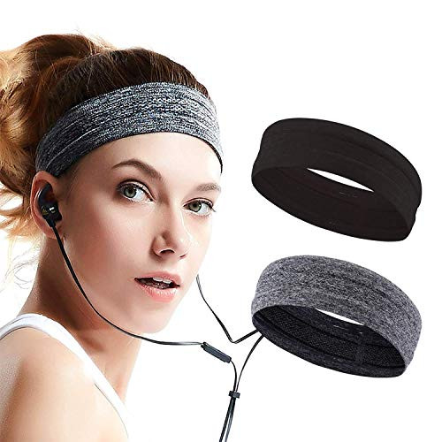 Workout Headbands for Women, 2 Pack Sports Sweatbands for Head, Athletic Elastic Headbands Non-Slip, Moisture Wicking Gym Headbands Running Stretch hairbands for Women Men Workout Workout Headbands for Women, 2 Pack Sports Sweatbands for Head, Athletic Elastic Headbands Non-Slip, Moisture Wicking Gym Headbands Running Stretch hairbands for Women Men Workout