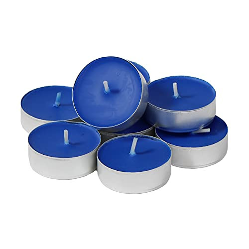CandleNScent Colored Tea Light Candles - Unscented - Dark Blue - Made in USA -Pack of 30-