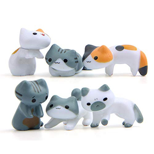 ZISUN 6pcs Miniature Cats Figures, Fairy Garden Micro Kitty Landscape Ornament Decorations for Crafts, Dollhouse Bonsai Plant Pots Garden Home Decor Cake Topper ZISUN 6pcs Miniature Cats Figures, Fairy Garden Micro Kitty Landscape Ornament Decorations for Crafts, Dollhouse Bonsai Plant Pots Garden Home Decor Cake Topper