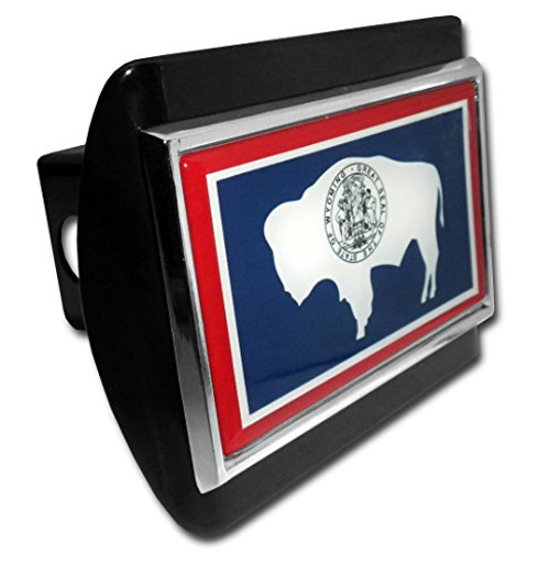 Elektroplate Wyoming Flag ALL METAL Black Hitch Cover Elektroplate Wyoming Flag ALL METAL Black Hitch Cover
