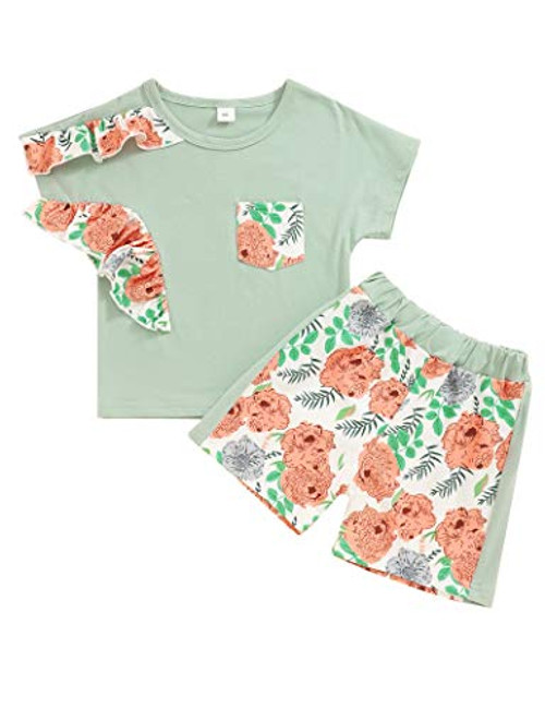 Oklady Toddler Baby Girl Summer Clothes Baby Girl Shorts for Girl Clothes Outfits Kids Clothes Girls 12-18 Months