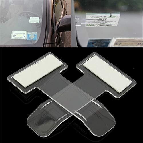 Fastener  and  Clip 2pcs Car Invoice Ticket Folder Portable Vehicle Parking Plastic Ticket Permit Holder Clip Sticker Auto Windscreen Window Holder