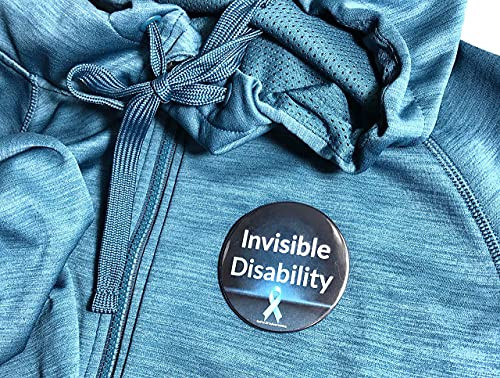 Invisible Disability Button Large and Visible 3 Inches for Bag Backpack Hat Purse Jacket Gifts for Chronic Illness Spoonies