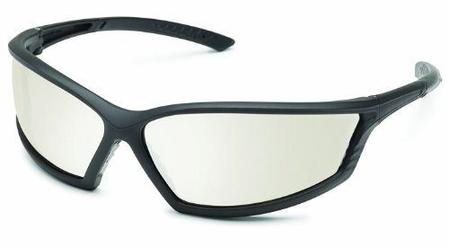 4X4 Safety Glasses, Black Frame, Clear I/O Mirror Lens, Rough and Tough, 41GB0M