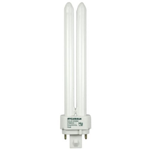 Sylvania 20673 (12-Pack) CF26DD/E/835 26-Watt Double Tube Compact Fluorescent Light Bulb, 3500k, 1710 Lumens, 82 CRI, T4 Shape, 4-Pin G24q-3 Base