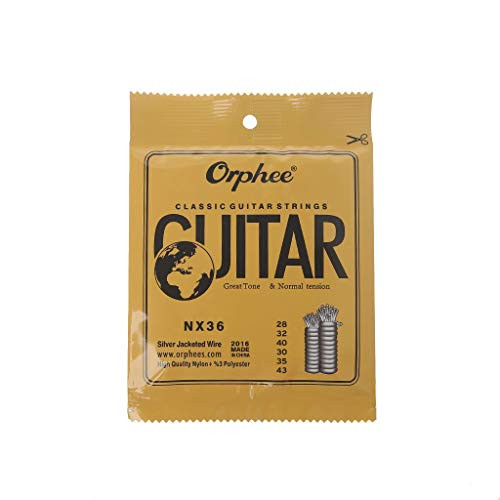 SimpleLif Classical Guitar Strings Nylon  and  Silver Plated Wire Hard Normal Tension NX-35/36